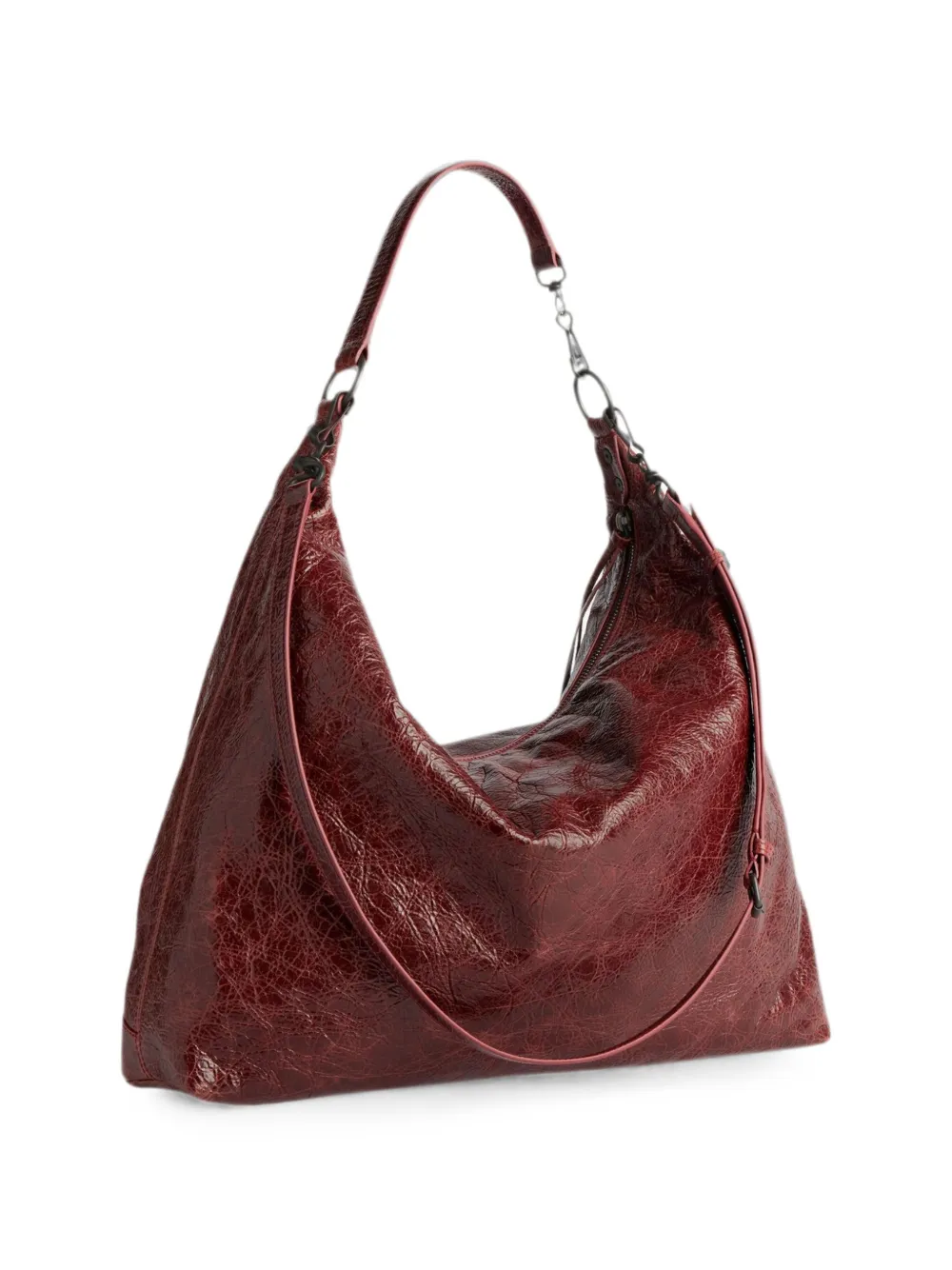 Balenciaga Medium Le City schoudertas van gekreukt leer Rood