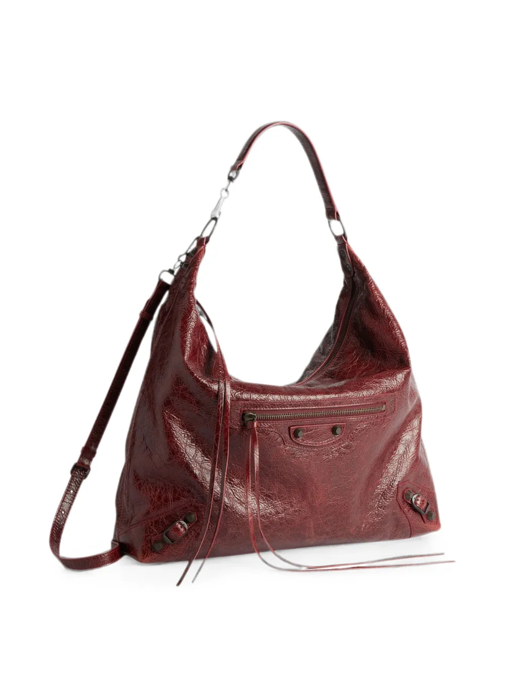 Balenciaga Medium Le City schoudertas van gekreukt leer Rood