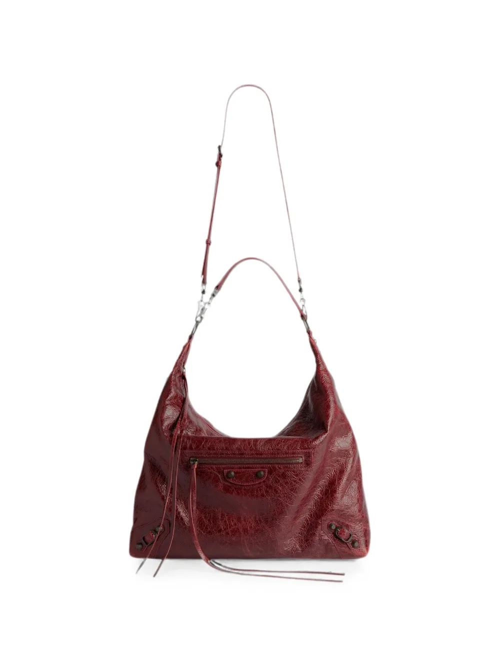 Balenciaga Medium Le City schoudertas van gekreukt leer Rood