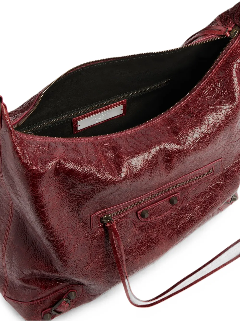 Balenciaga Medium Le City schoudertas van gekreukt leer Rood