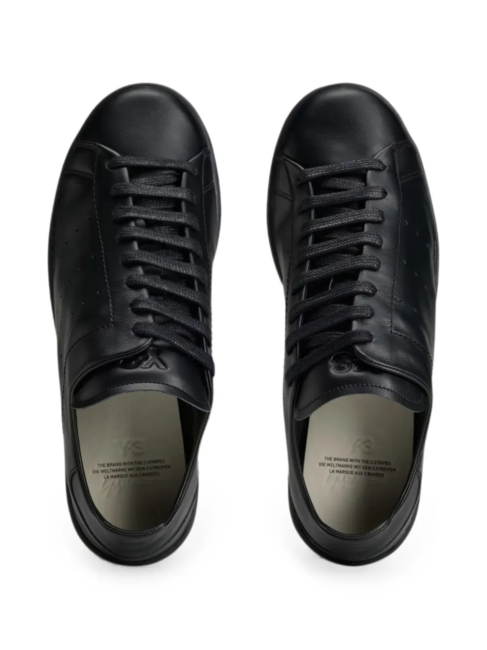 Y-3 Stan Smith perforated-detail leather trainers Zwart
