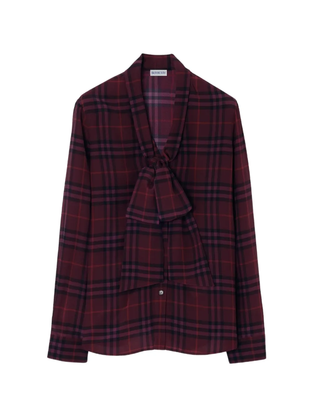 Burberry Geruite zijden blouse Paars