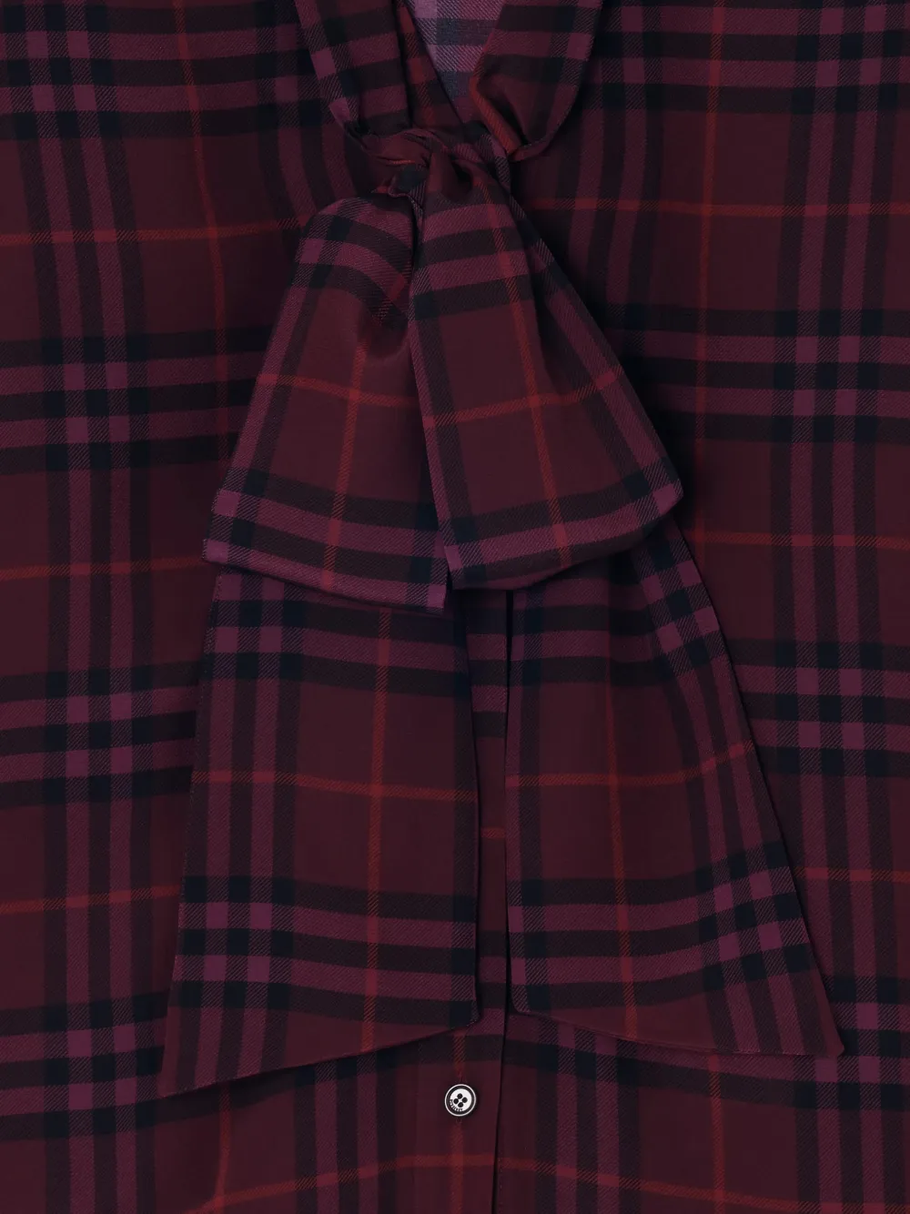 Burberry Geruite zijden blouse Paars