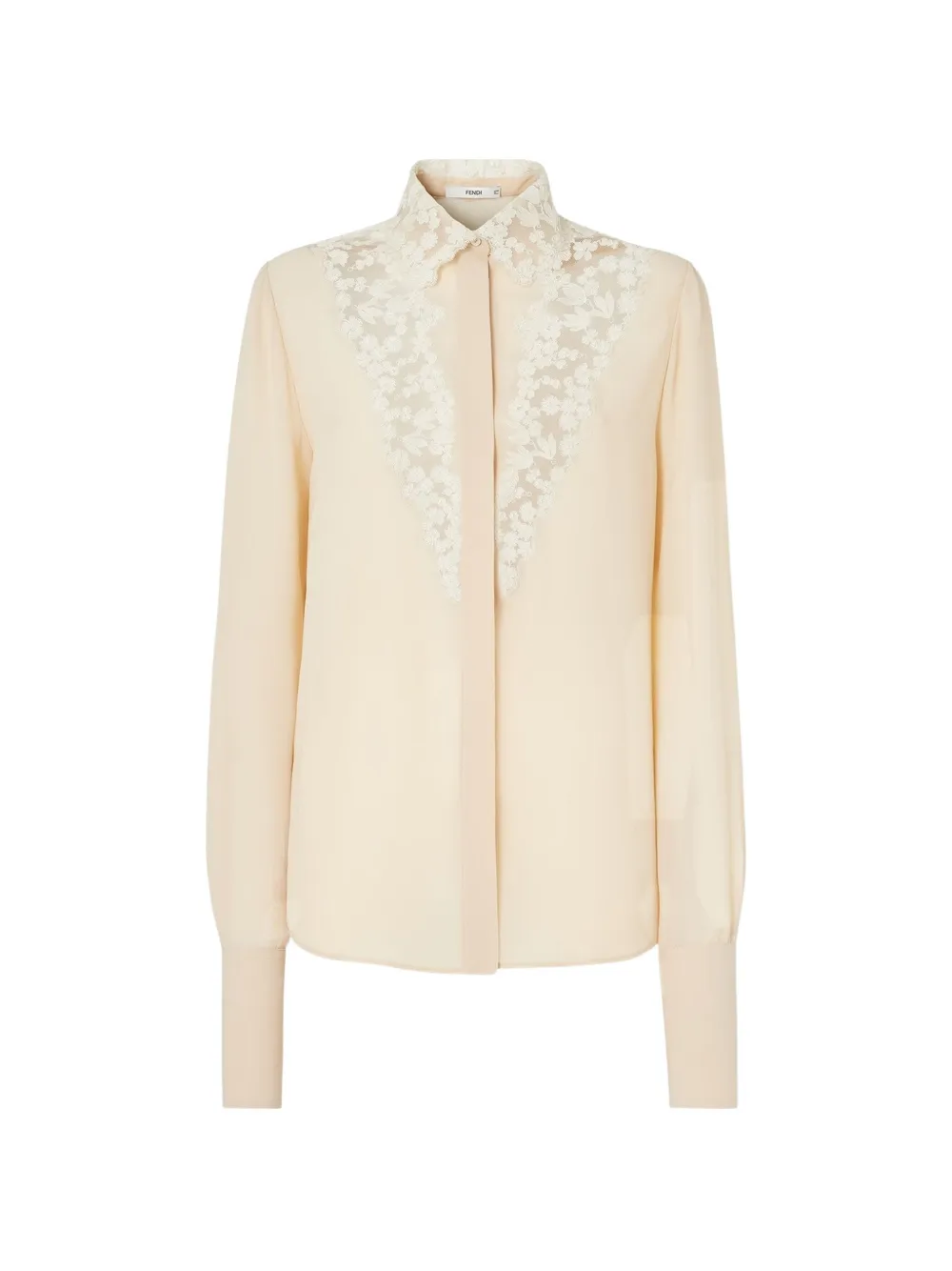 FENDI Camicia in georgette color pergamena - Toni neutri