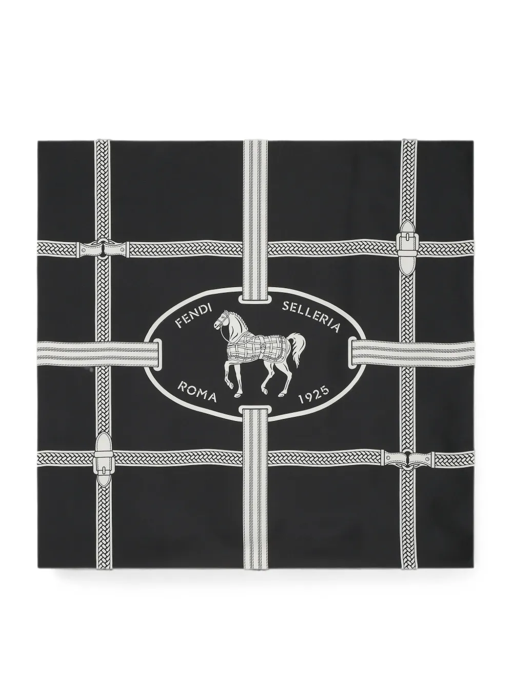 FENDI Selleria sjaal met paardenprint Zwart