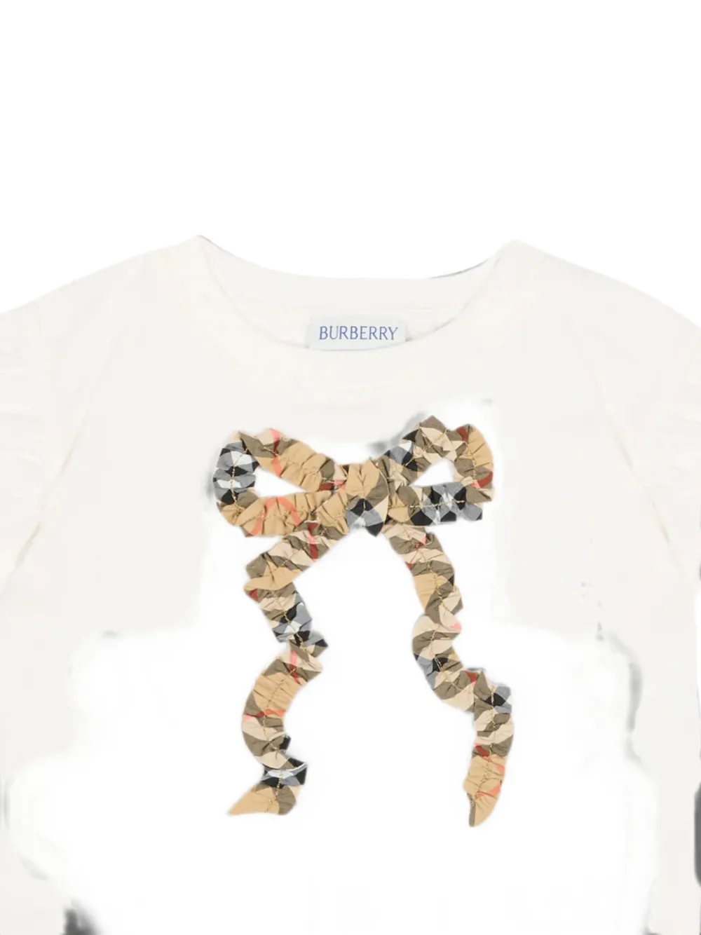 Burberry Kids Burberry Check T-shirt met ruches Wit