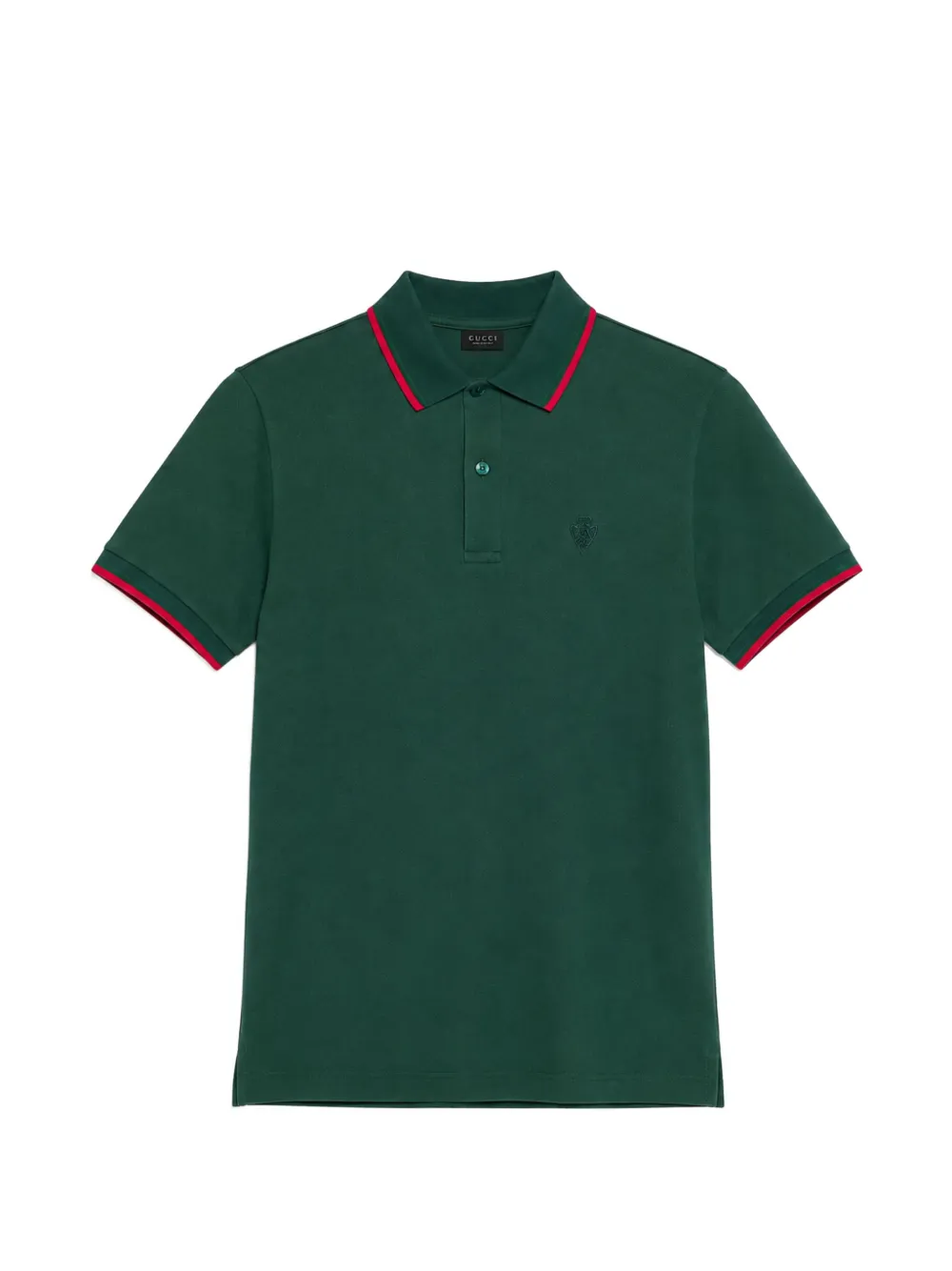 Gucci cotton piquet polo shirt with embroidery | Green | Image 1