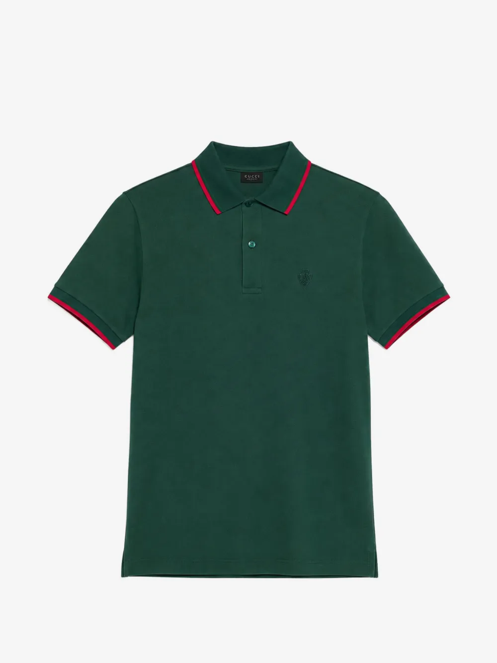 Gucci 코튼 자수 피케 폴로 셔츠 | 그린 | Image 1