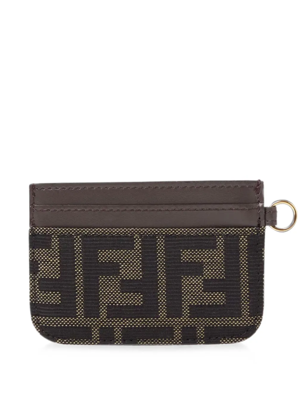 FENDI FF-jacquard card case - Marrone