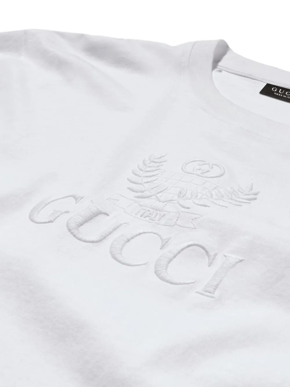 Gucci T-shirt met geborduurd logo Wit