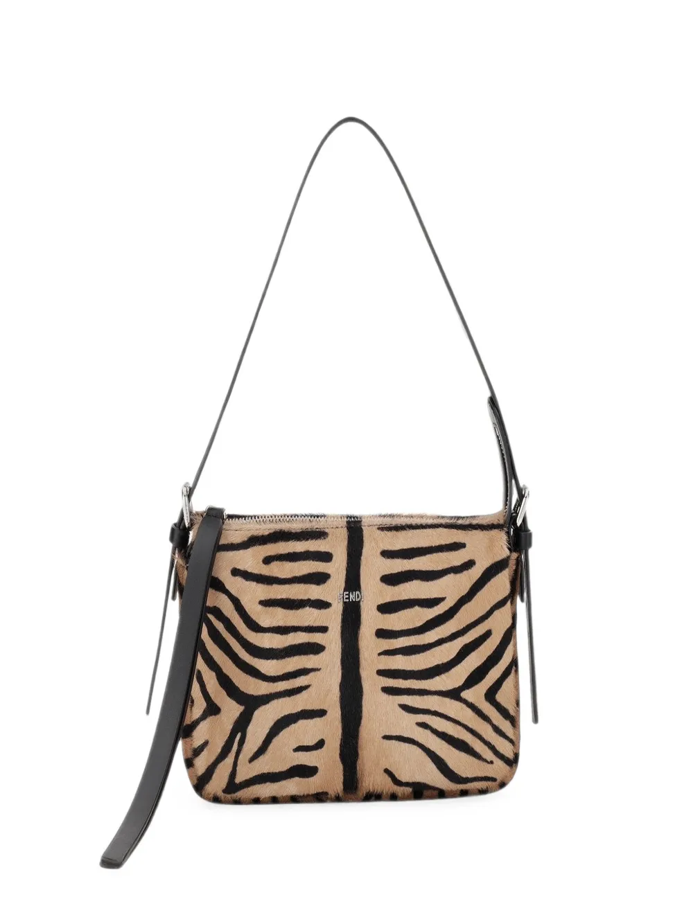 FENDI small Zip tiger-print leather shoulder bag
