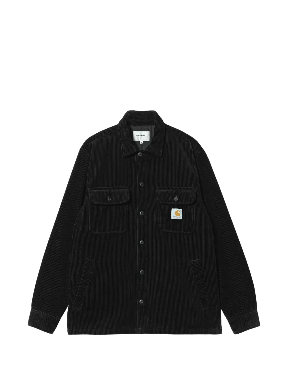 Carhartt WIP corduroy logo-patch shirt jacket Zwart