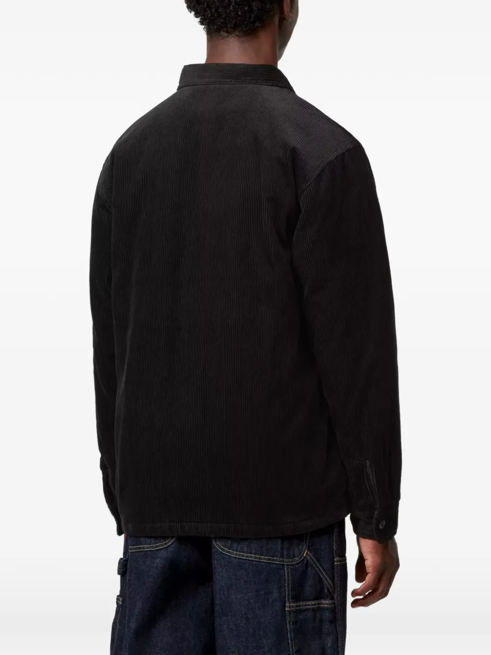 Carhartt WIP corduroy logo-patch shirt jacket Zwart