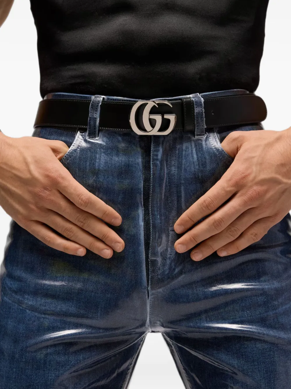 Gucci GG Marmont riem Zwart
