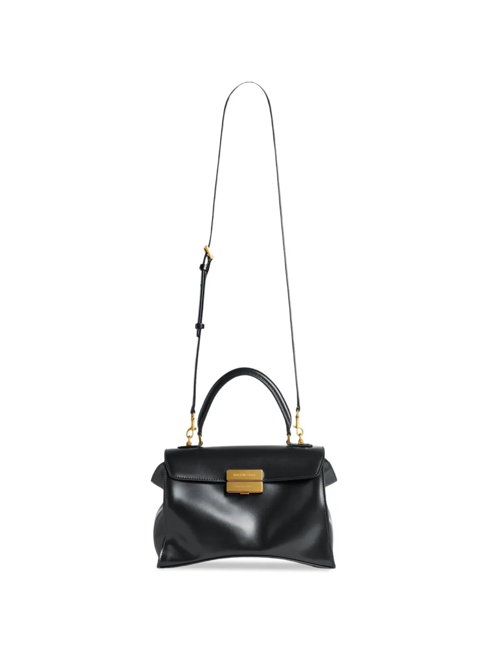 Balenciaga Hourglass Avenue kleine shopper met gegraveerd logo Zwart