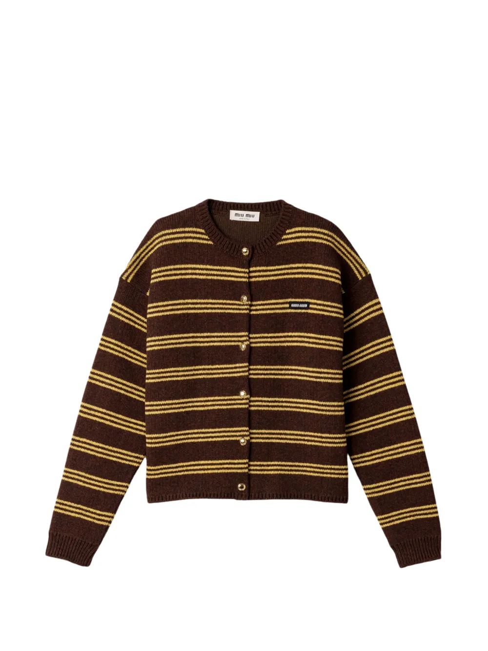 Miu Miu Cardigan a righe orizzontali - Marrone