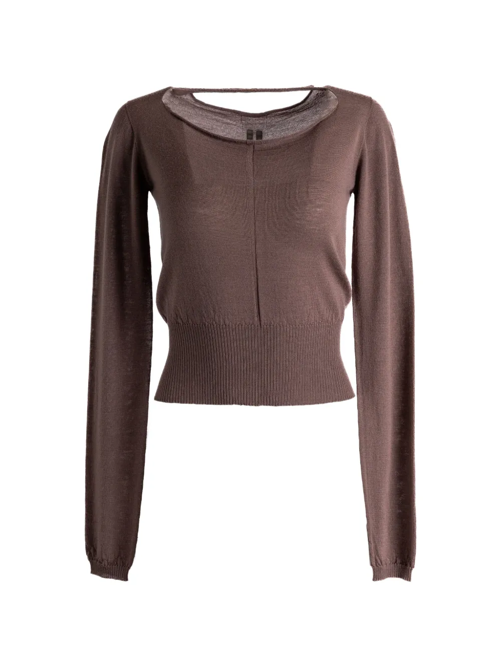 Rick Owens cut-out mélange-effect sweater - Marrone