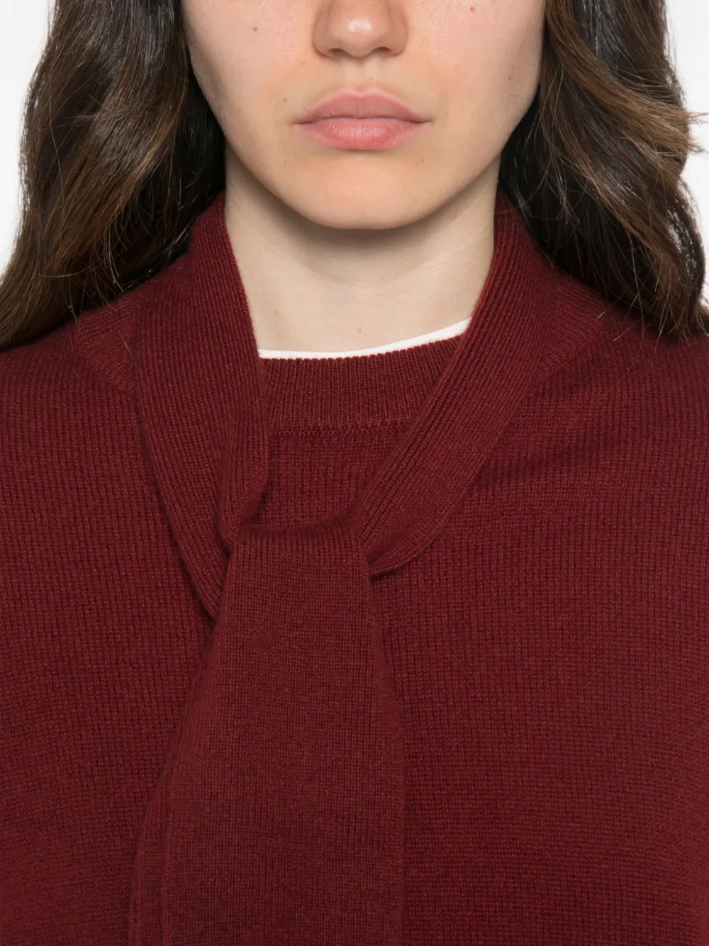 Marella Gebreide trui met strikkraag Rood