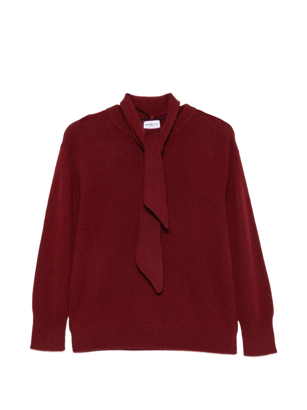 Marella pussy-bow knitted sweater - Rot