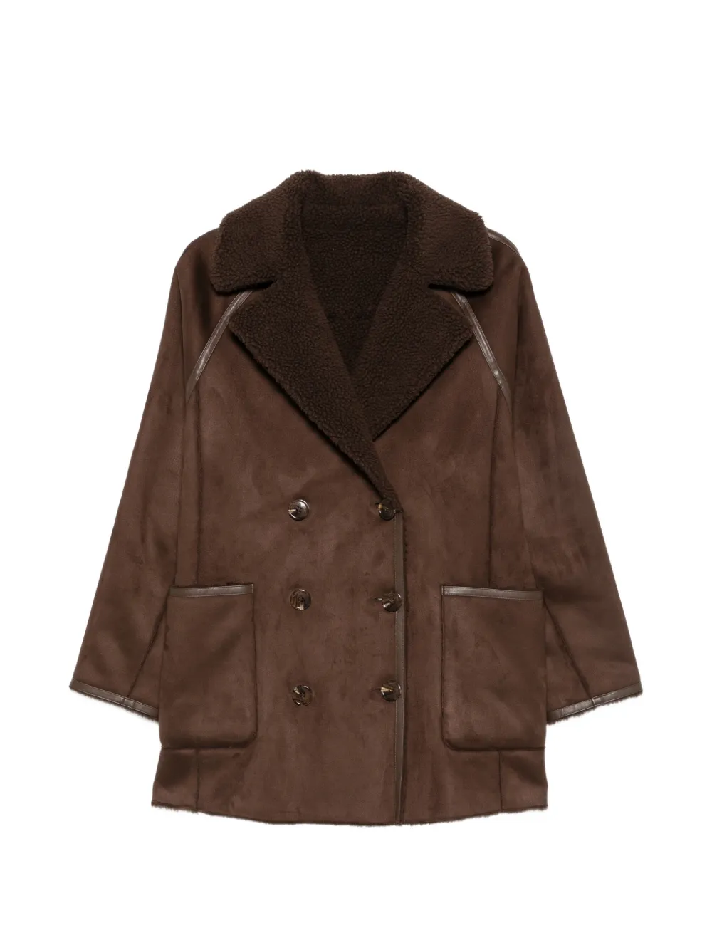 Betta Corradi double-breasted reversible coat - Brown