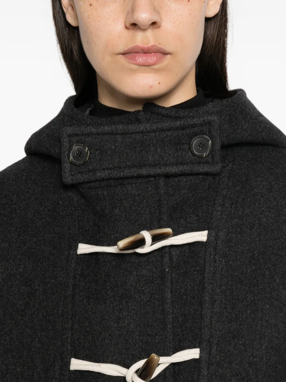 Semicouture Jas met capuchon en toggle-sluiting Grijs