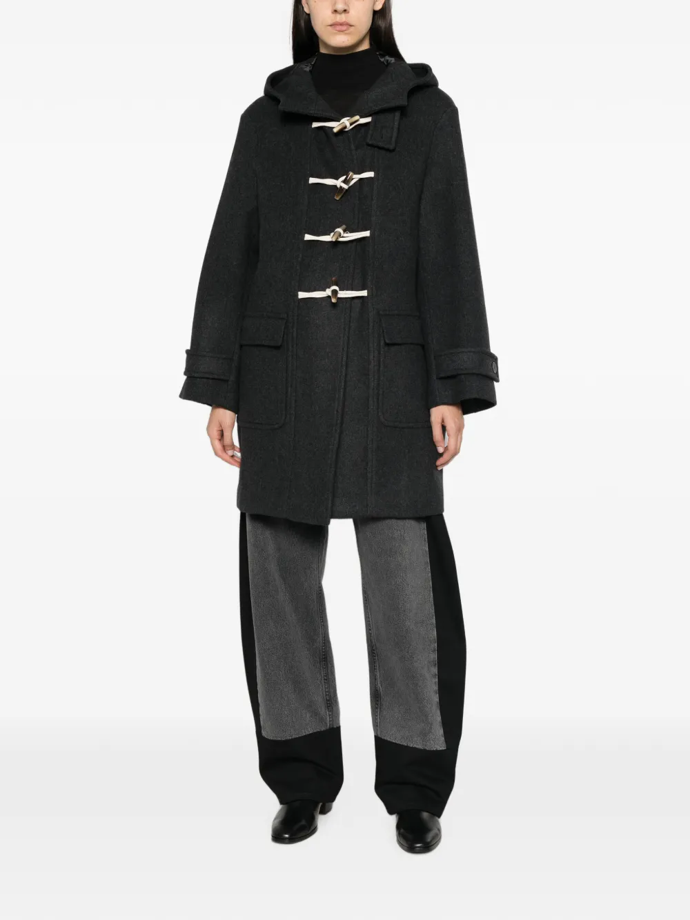 Semicouture Jas met capuchon en toggle-sluiting Grijs