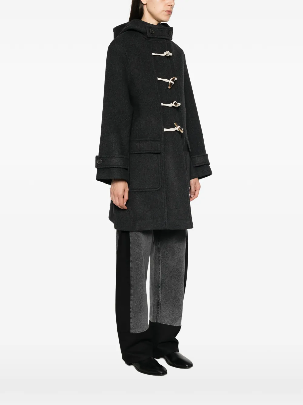 Semicouture Jas met capuchon en toggle-sluiting Grijs