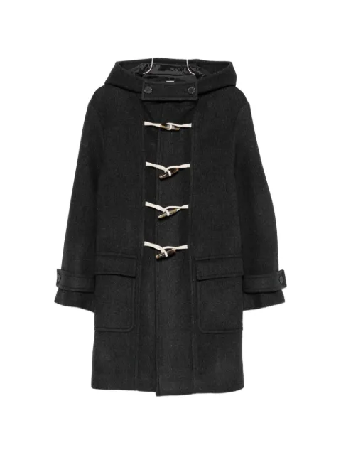 Semicouture hooded toggle-fastening coat