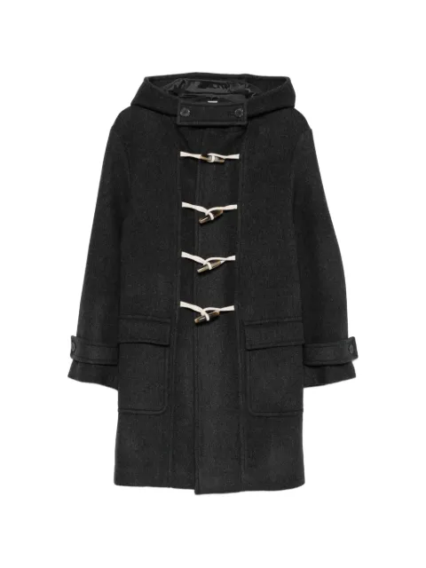 Semicouture hooded toggle-fastening coat