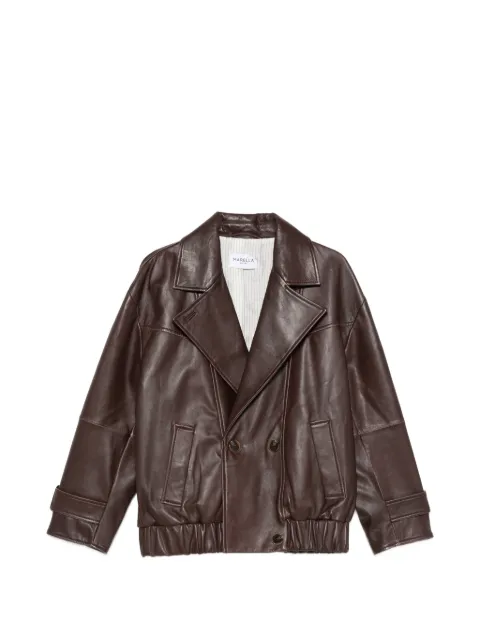 Marella double-breasted leather jacket