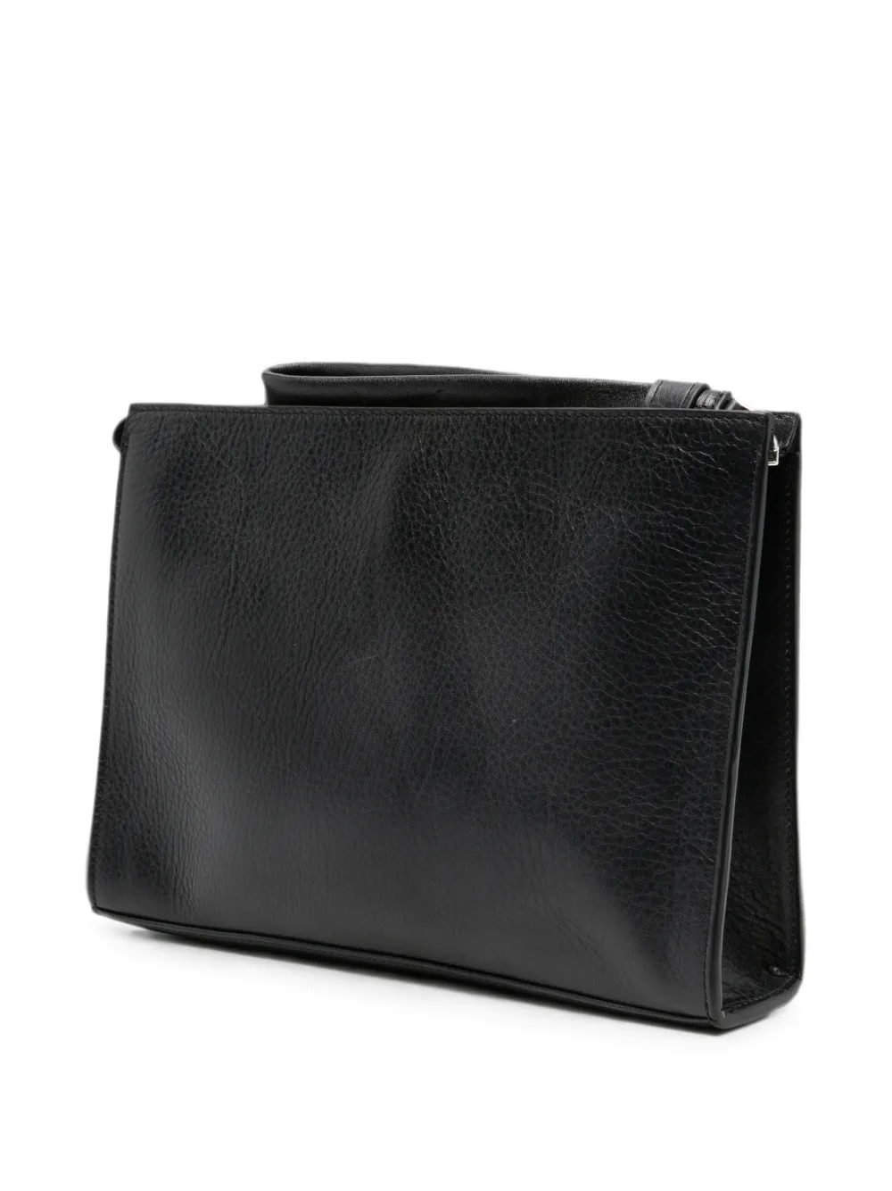 Orciani Clutch van bewerkt leer met logoplakkaat Zwart