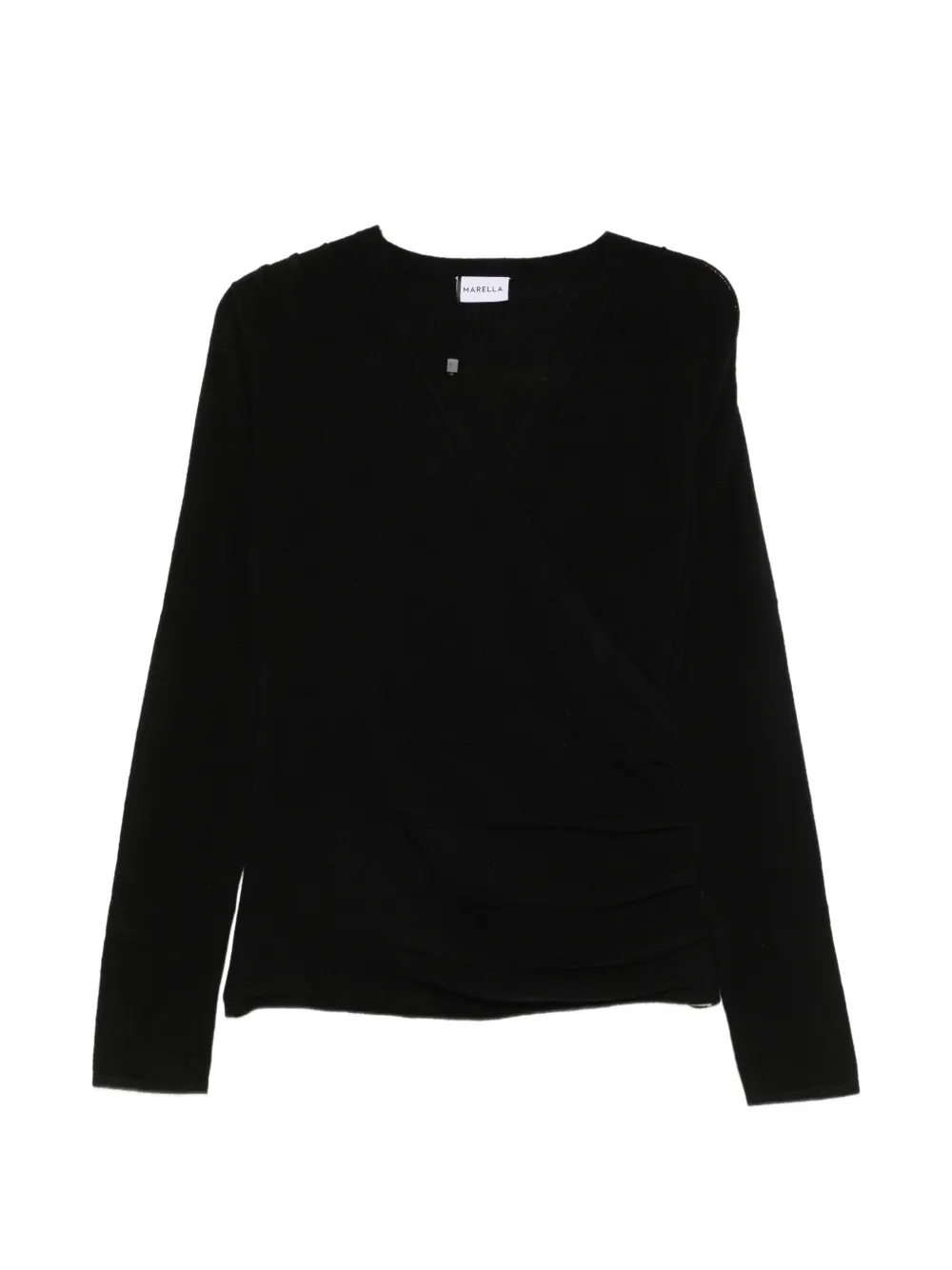 Marella Wrap-style Cashmere Sweater In Black