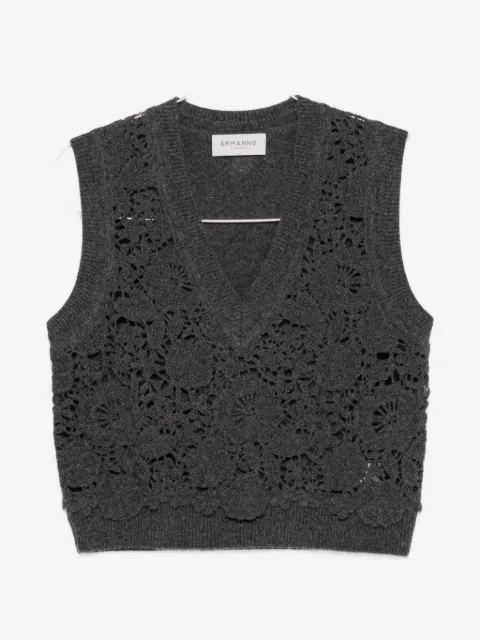 ERMANNO FIRENZE  floral-lace gilet