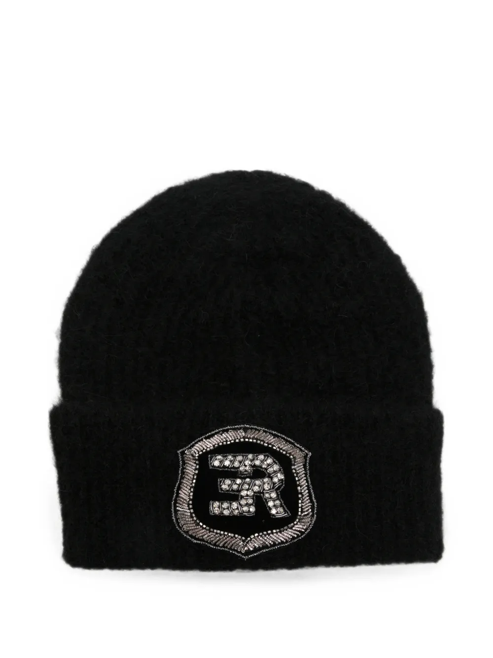 ERMANNO FIRENZE logo-patch knit beanie hat - Nero
