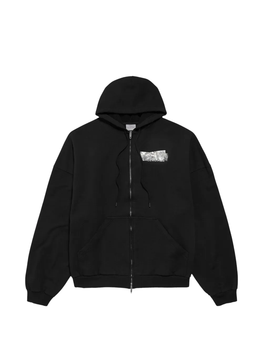 Balenciaga logo-print zip-up hoodie