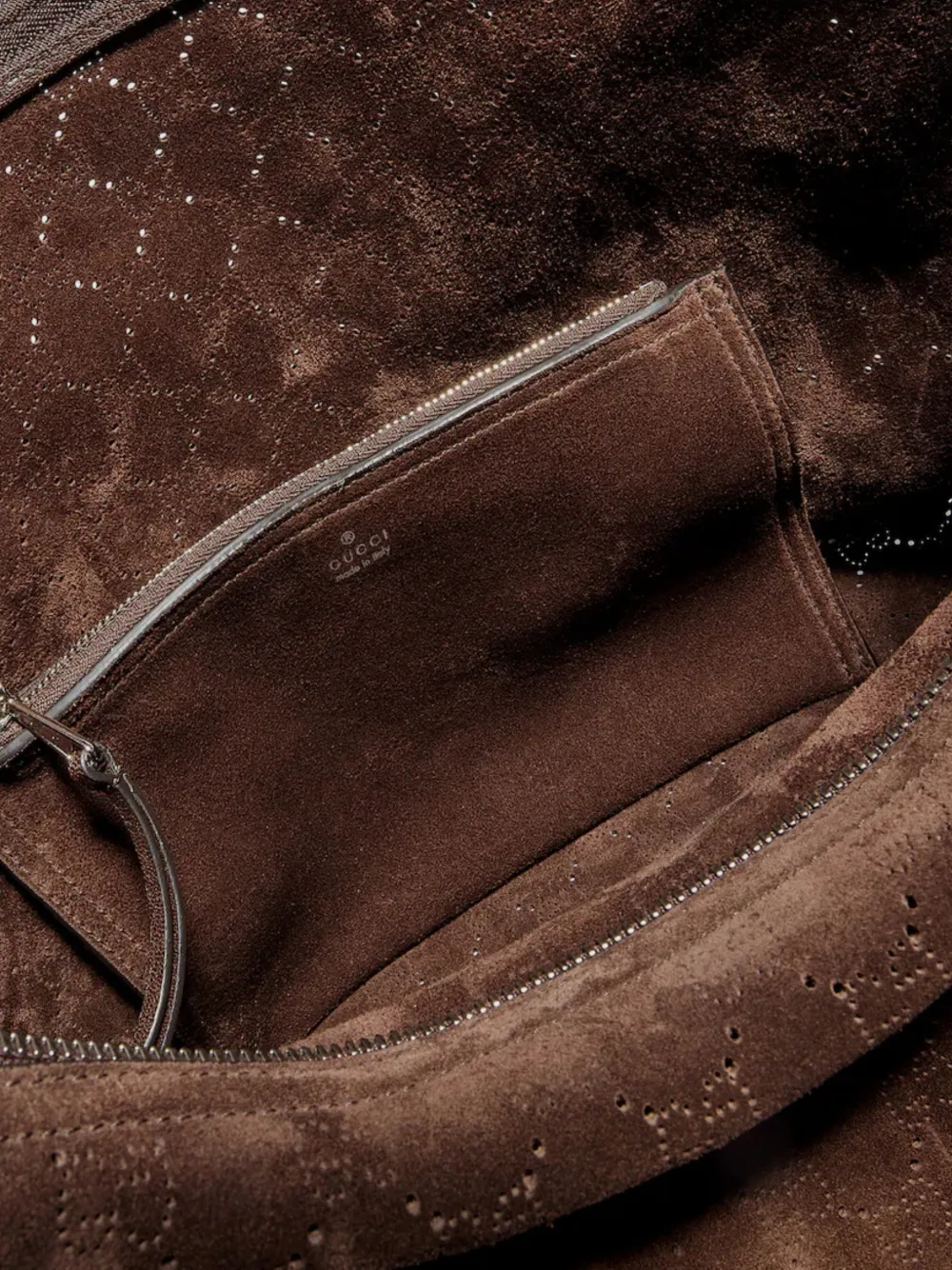 Gucci Brera GG schoudertas met geperforeerde details Bruin