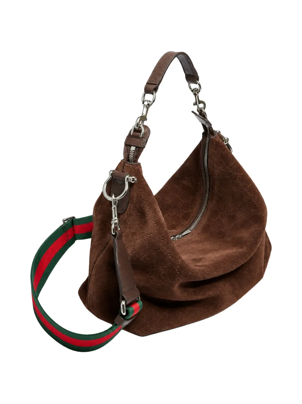Gucci Brera GG schoudertas met geperforeerde details Bruin