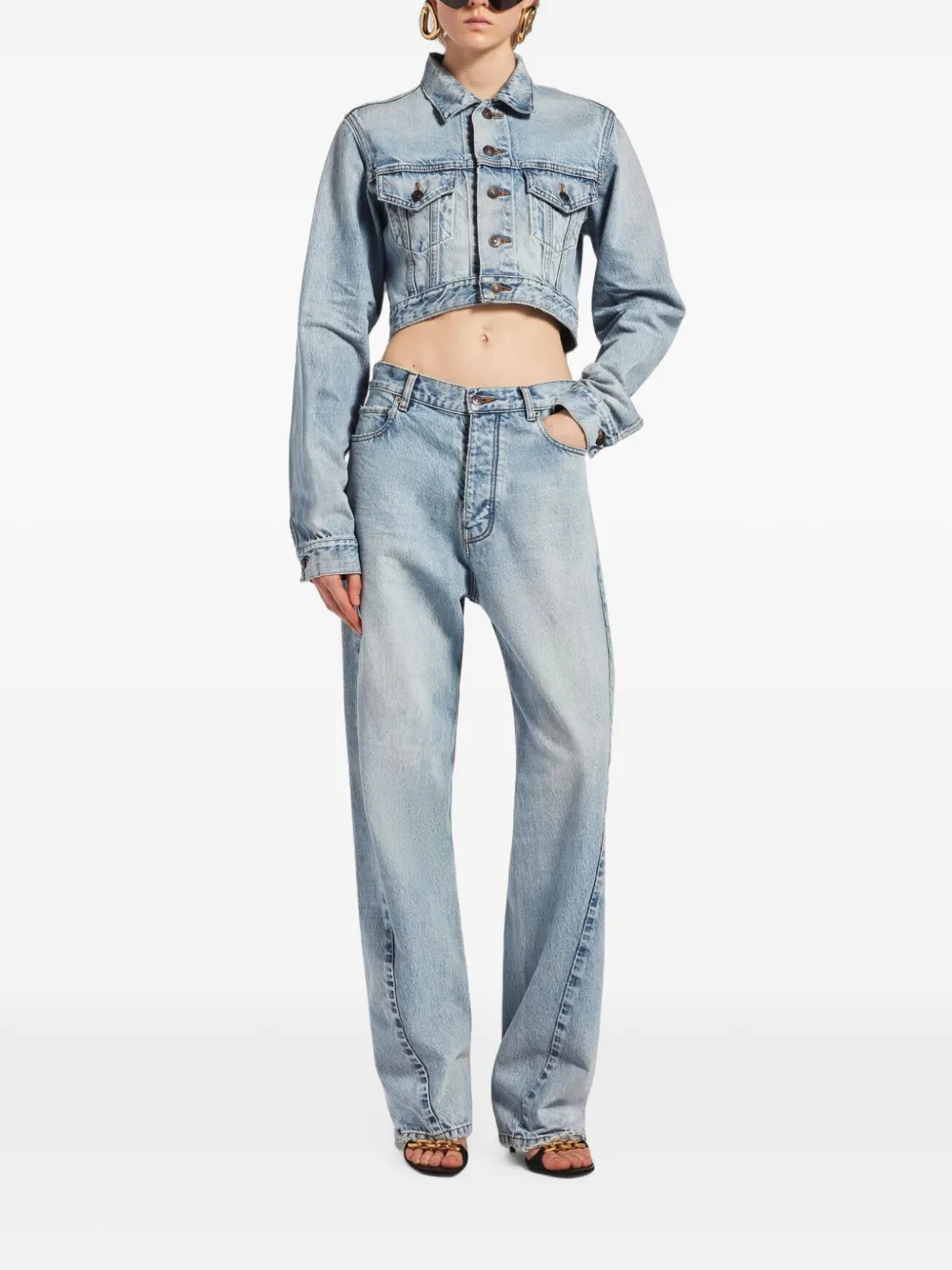 Balenciaga Gerafelde jeans Blauw