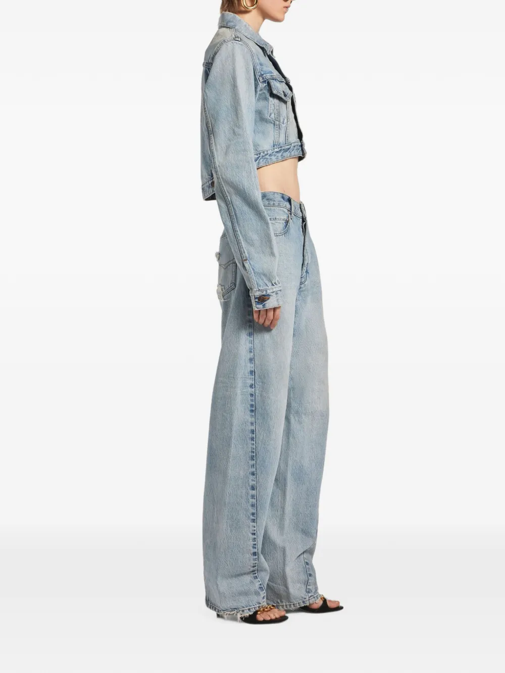 Balenciaga Gerafelde jeans Blauw