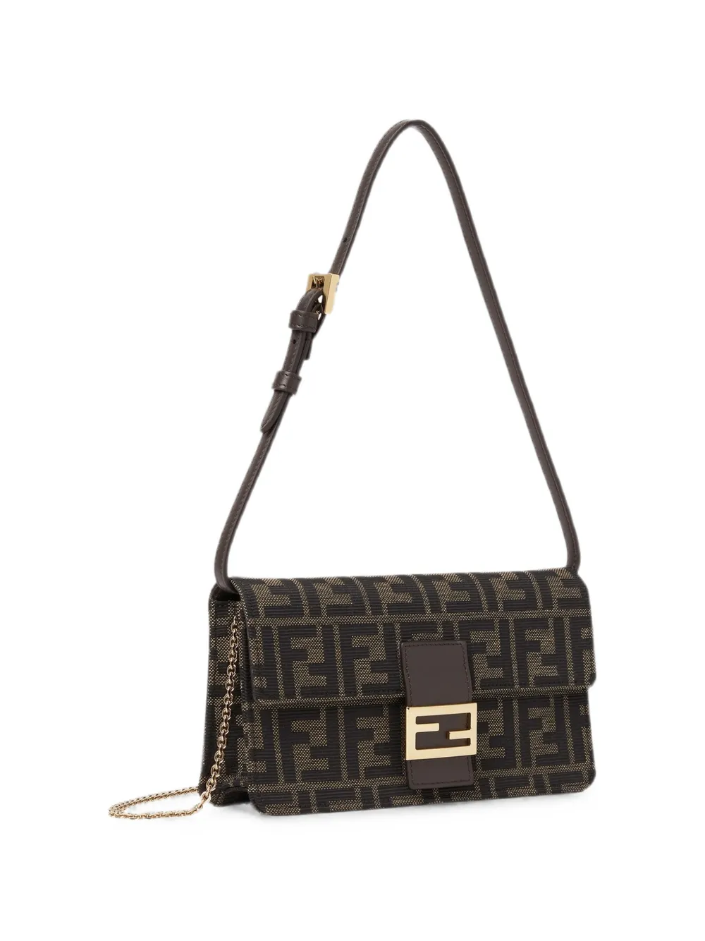 FENDI Tube portemonnee met FF-jacquard Bruin