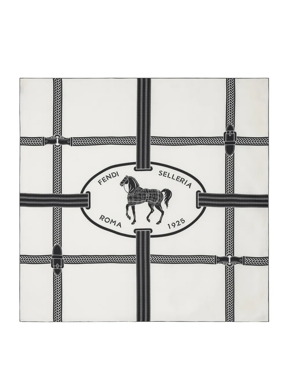 FENDI Selleria sjaal met paardenprint Beige