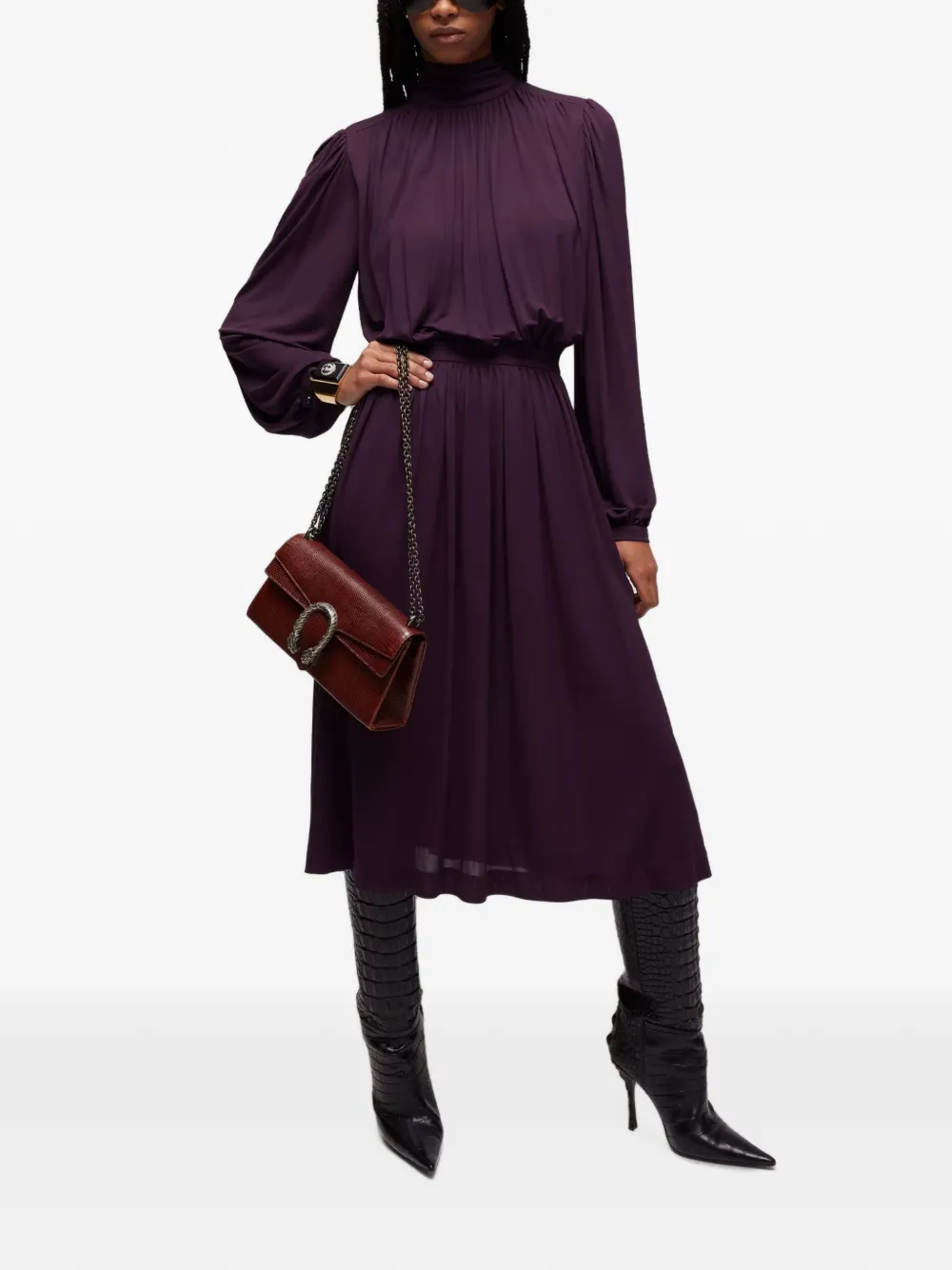 Gucci Viscose crêpe jersey jurk Paars