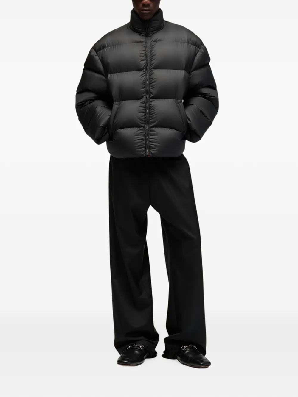 Gucci Gewatteerd jack met logopatch Zwart