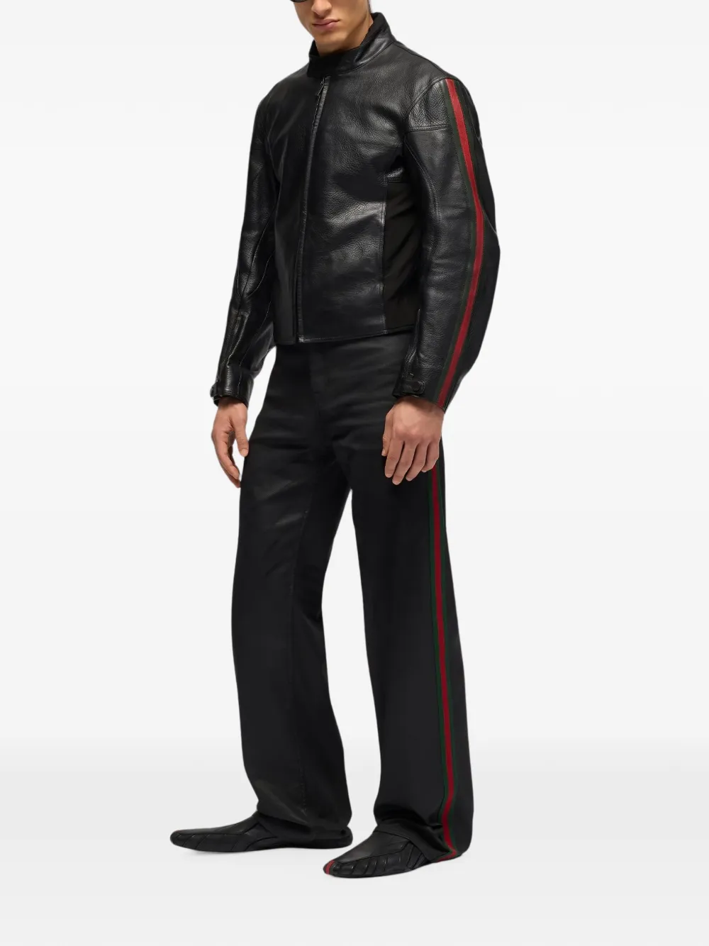 Gucci Straight jeans met web-streep Zwart