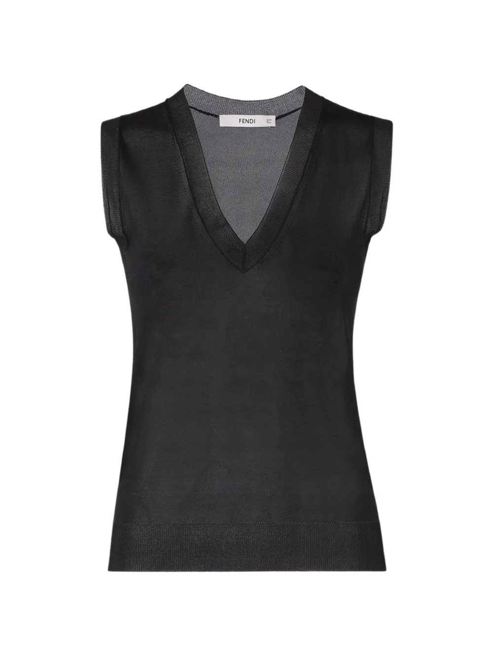 FENDI Maglione nero in organza di seta