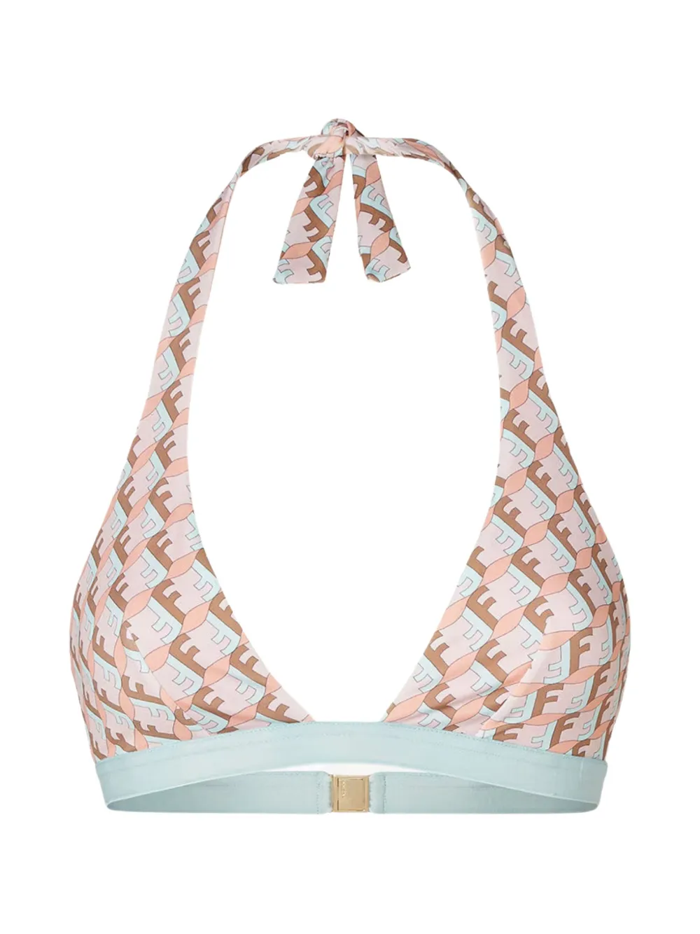 Fendi Ff Waves Triangle Bikini Top In Pink