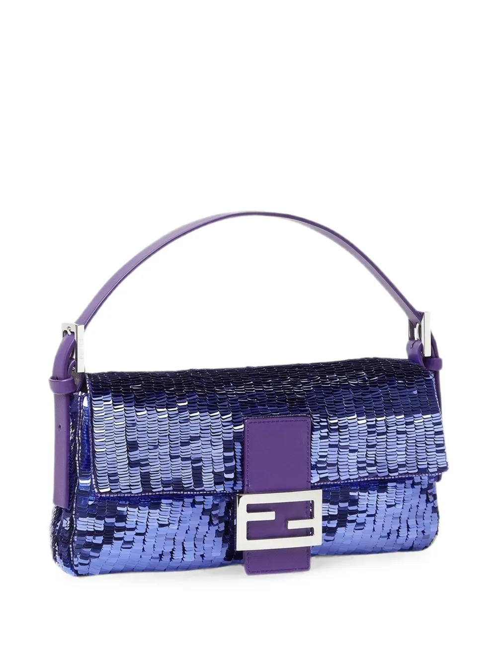 FENDI Baguette 26424 tas met pailletten Paars