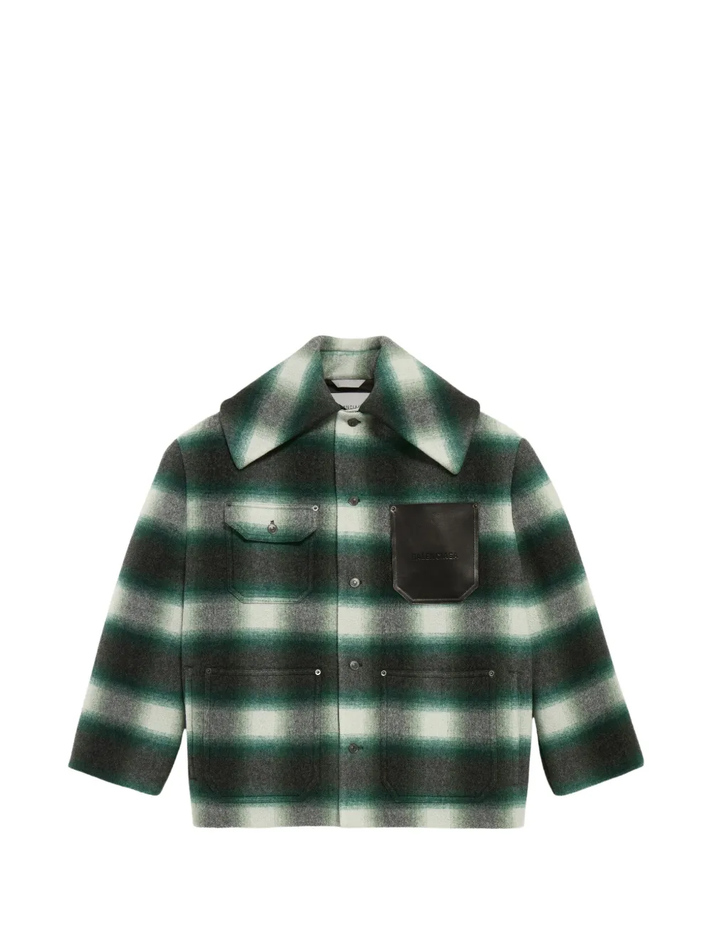 Balenciaga Cocoon check-pattern wool coat · 48