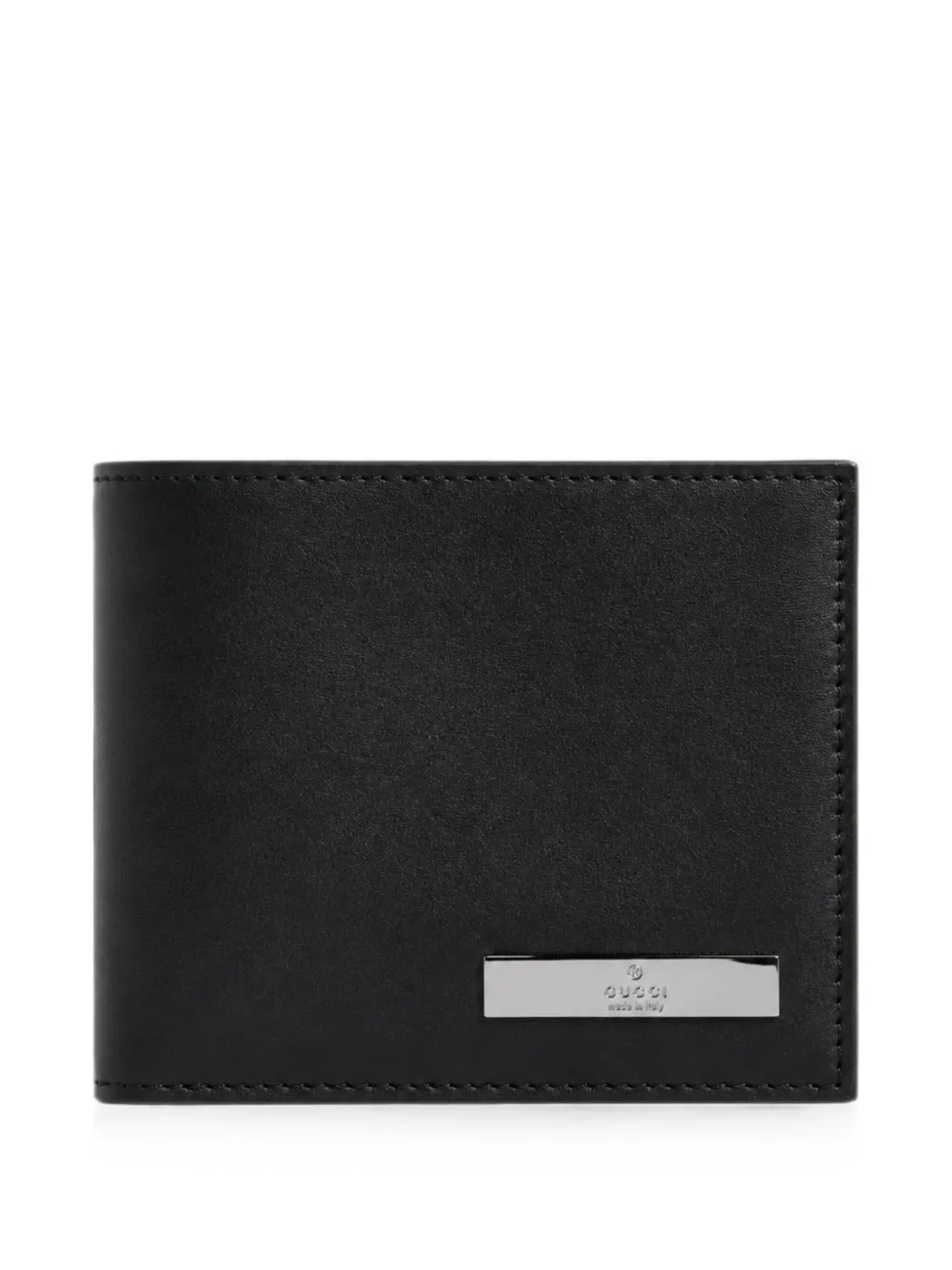 Gucci bi-fold wallet with metal tag - Schwarz