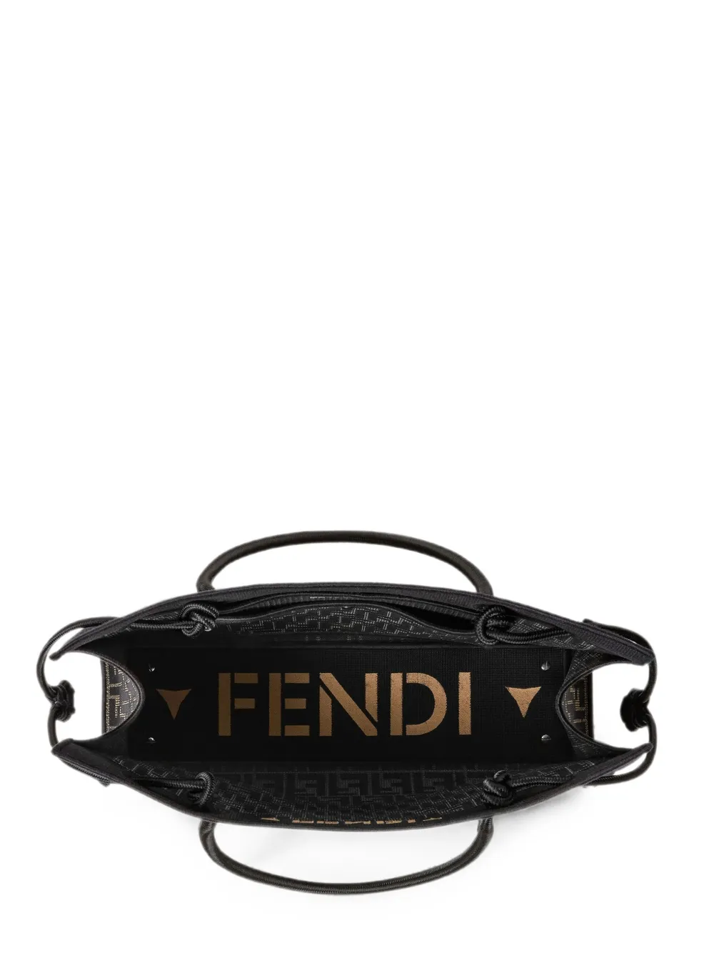 FENDI Grote Magic FF shopper met logo Zwart